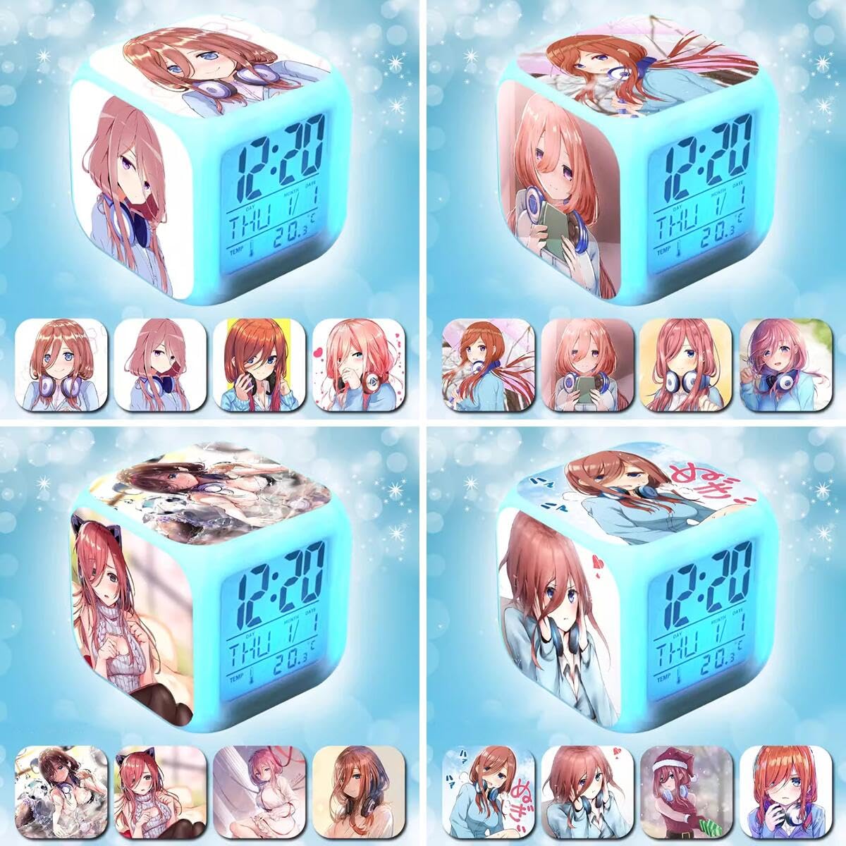 Amazon.co.jp: 五等分の花嫁 目覚まし時計 デジタル置き時計